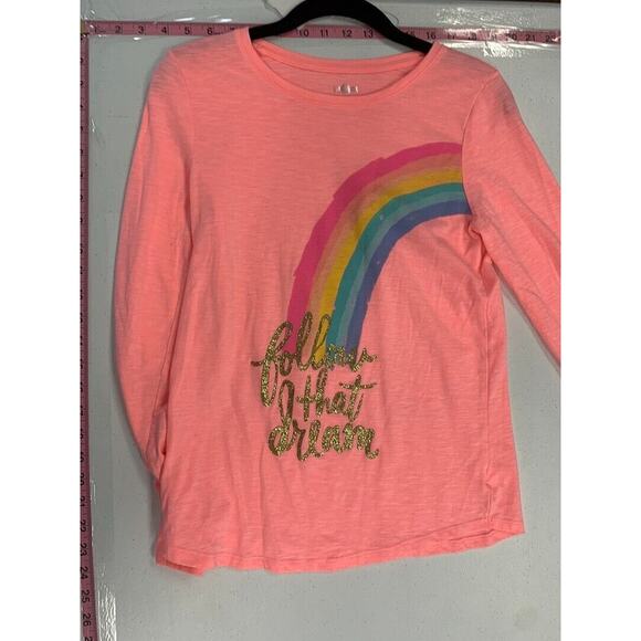 SO Girls Size 16 Pink Rainbow Graphic Long Sleeve Tee - Picture 5 of 5